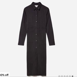 NWT Everlane Luxe Cotton Shirt Dress Black XS